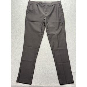 Alberto Cardinali Mens Black Flat Front Dress Pants VSNP301 W34 L32